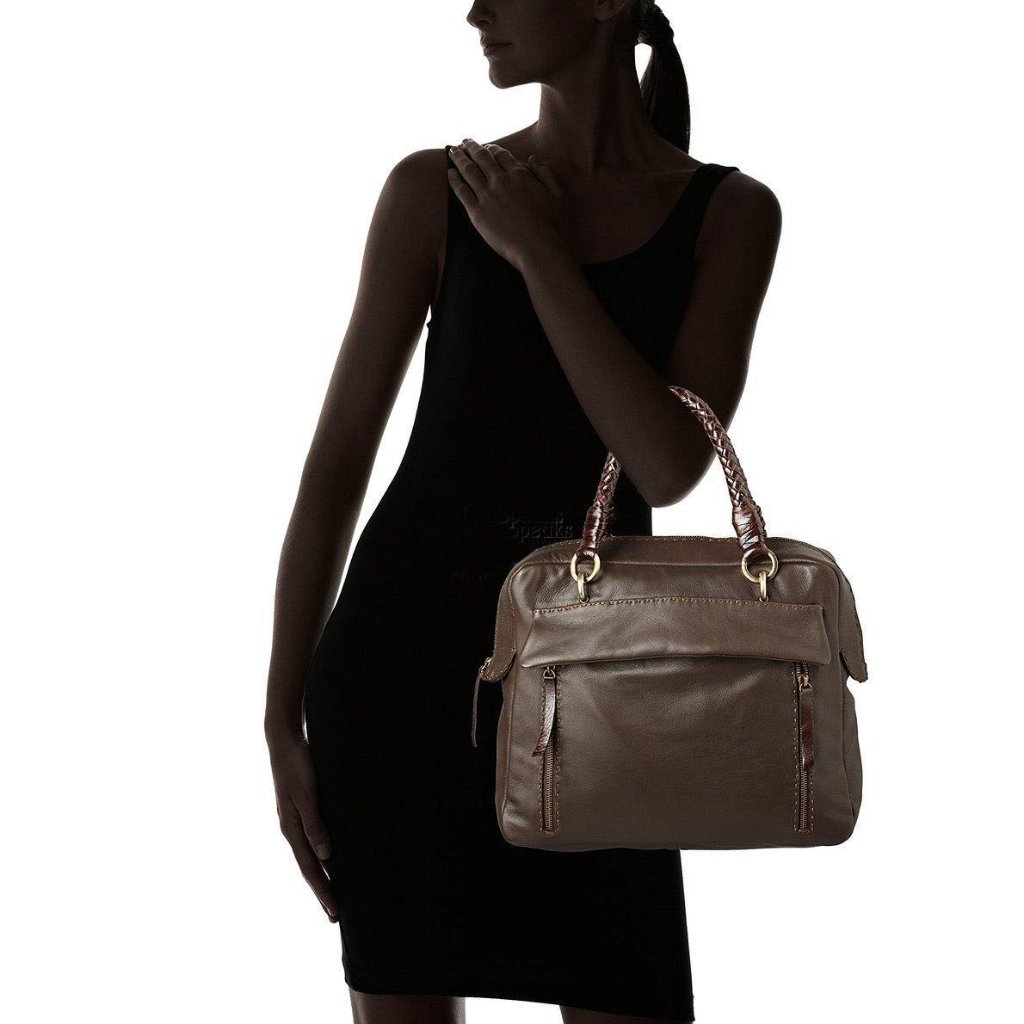 Nwt Carla Mancini Naomi Brown Leather Satchel